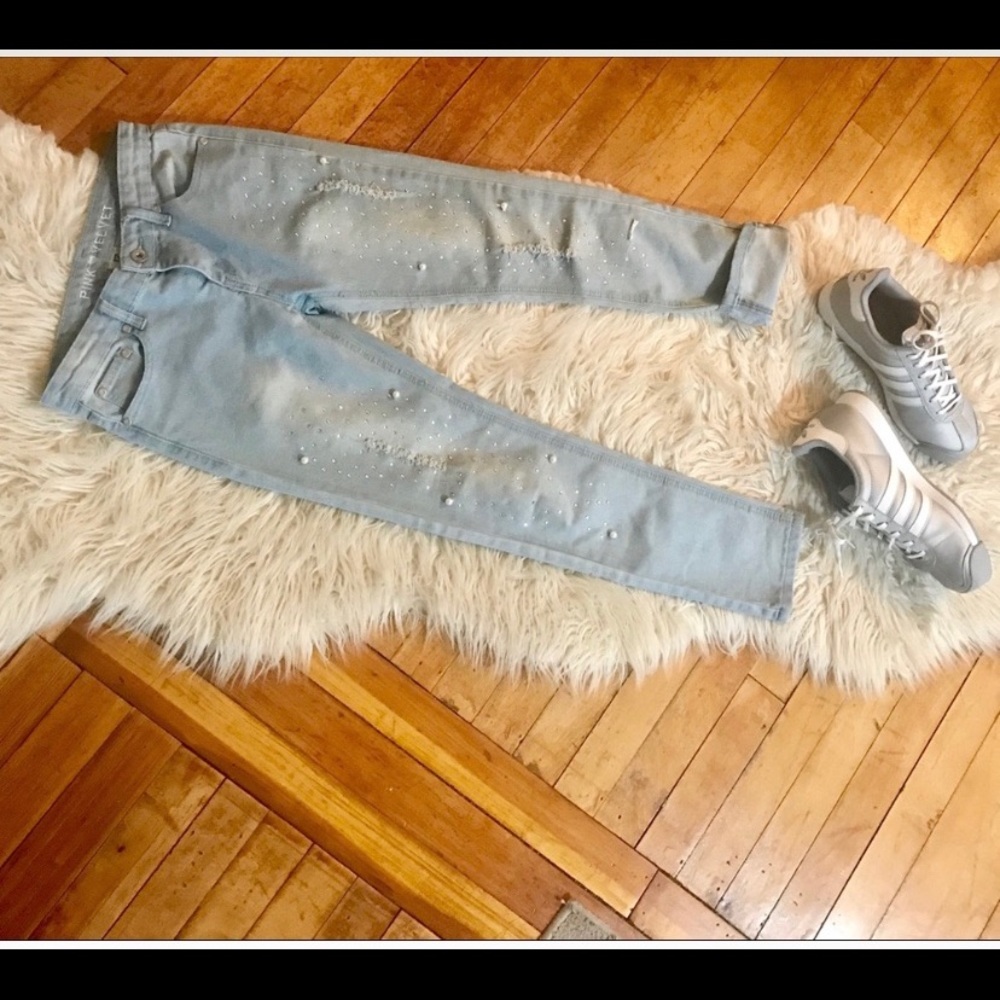 Distressed Jeans with Bling
